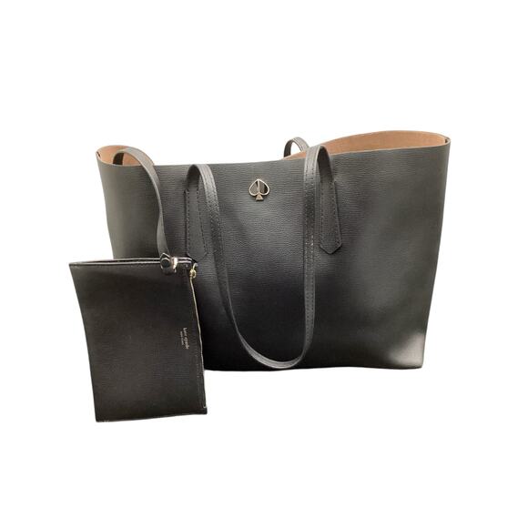 NWOT Kate Spade Tote Women’s 1 Size Big Tote & Wristlet Hook &Eye Closure Black - Picture 1 of 8